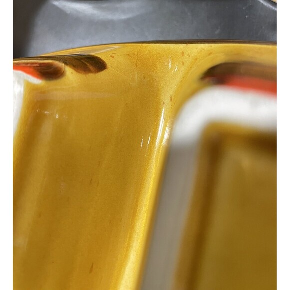 Vintage Georges Briard 2 Section Divided Dish Plate Hand Painted Yellow MCM - Picture 6 of 6